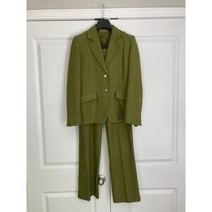 MaxMara Olive Green Blazer and Pants Set